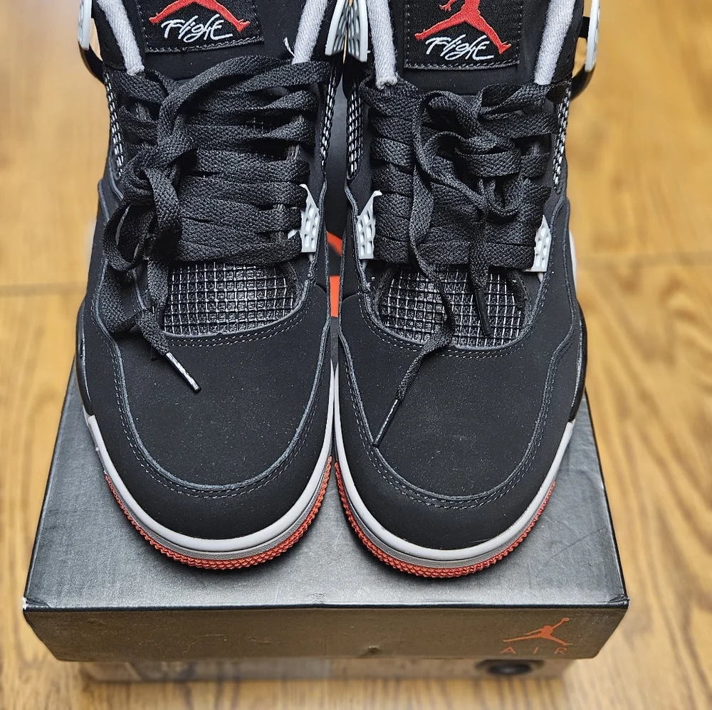 New Jordan Retro Bred 4 Men's Size 13 Shoes - Picture 6 of 13